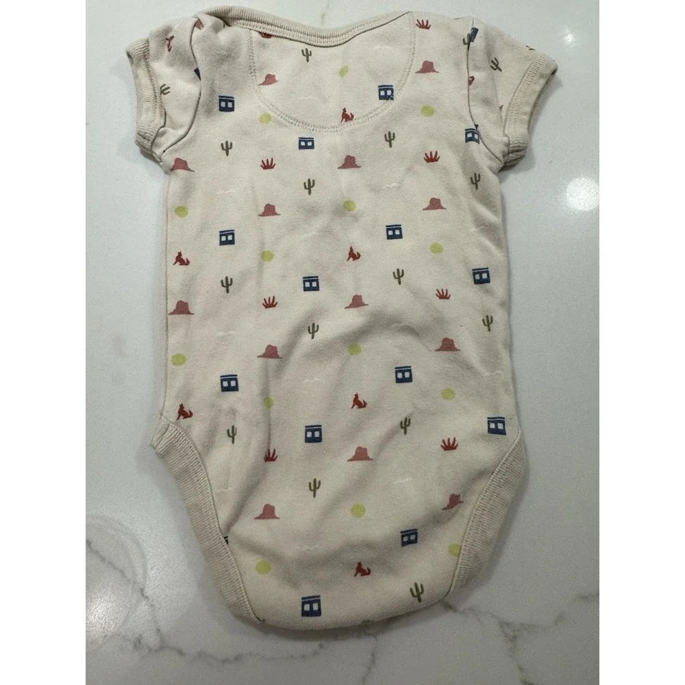 Pact Organic Baby 0-3 Mos Organic Cotton Bodysuit Unisex Desert Wolf Cactus